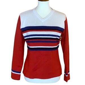 Couloir wool blend v-neck sweater with stripes Size Medium